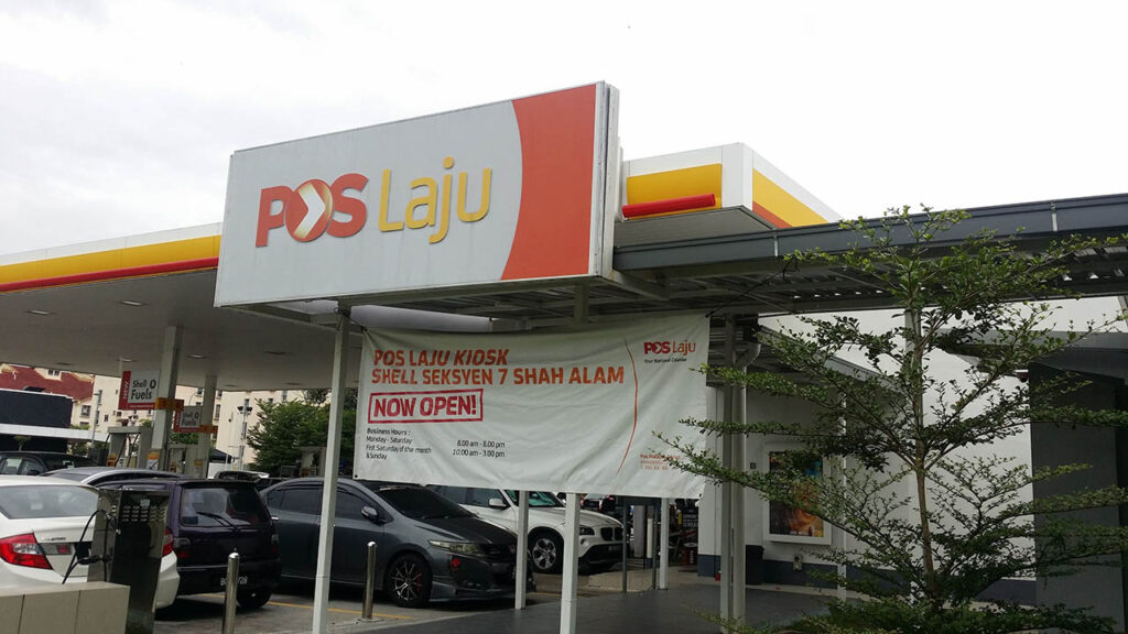 masa operasi pejabat pos laju kiosk shell sek. 7 shah alam